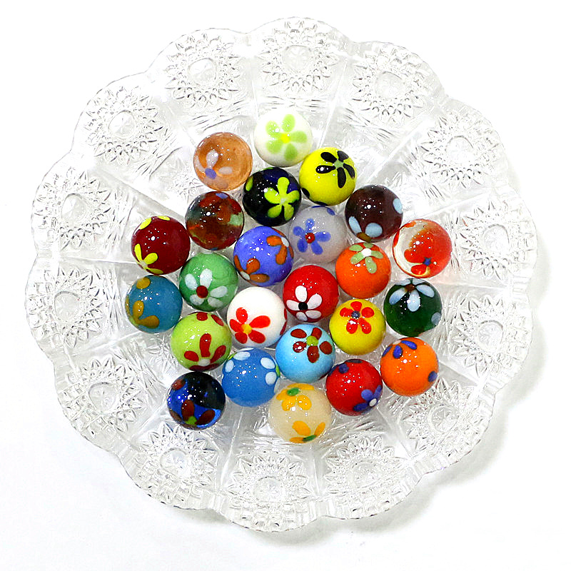 Bonsai Garden Indoor - 6pcs 16mm Colorful Rare Glass Marbles