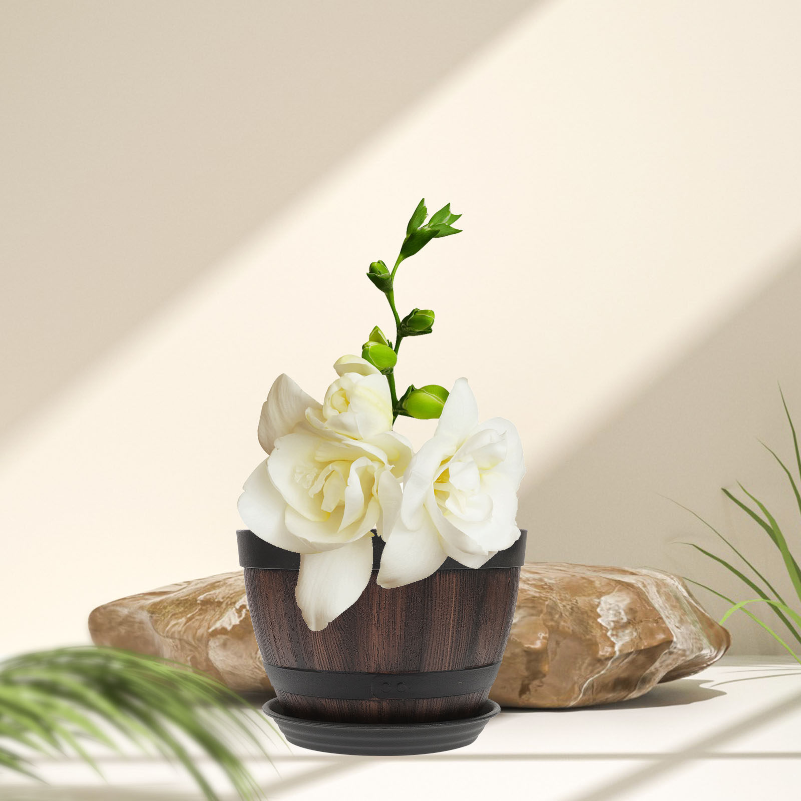 Bonsai Garden Indoor - 2Sets Faux Wooden Planter Imitation Wood
