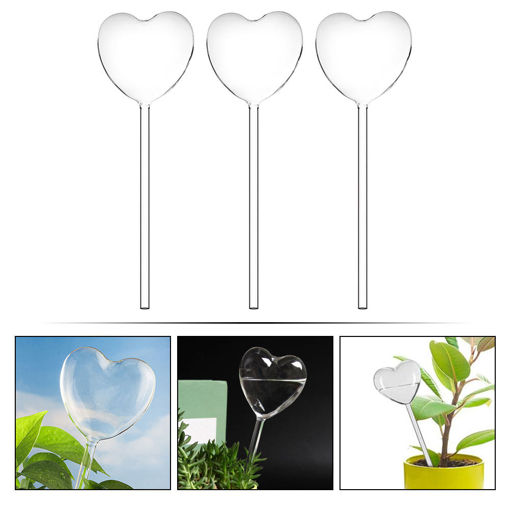 3Pcs Heart Shaped Glass Self W - Bonsai Garden Indoor recension och pris