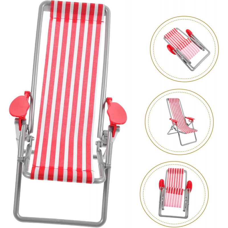 Mini Red Striped Folding Beach - Bonsai Garden Bench recension och pris