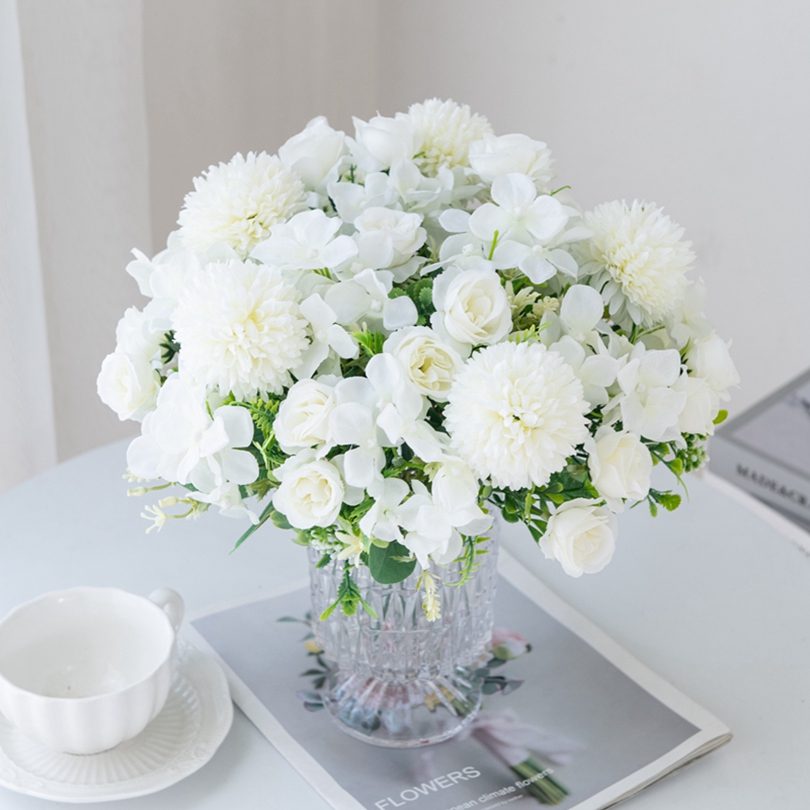Artificial Silk Rose Flower Bo - Bonsai Garden Bench recension och pris