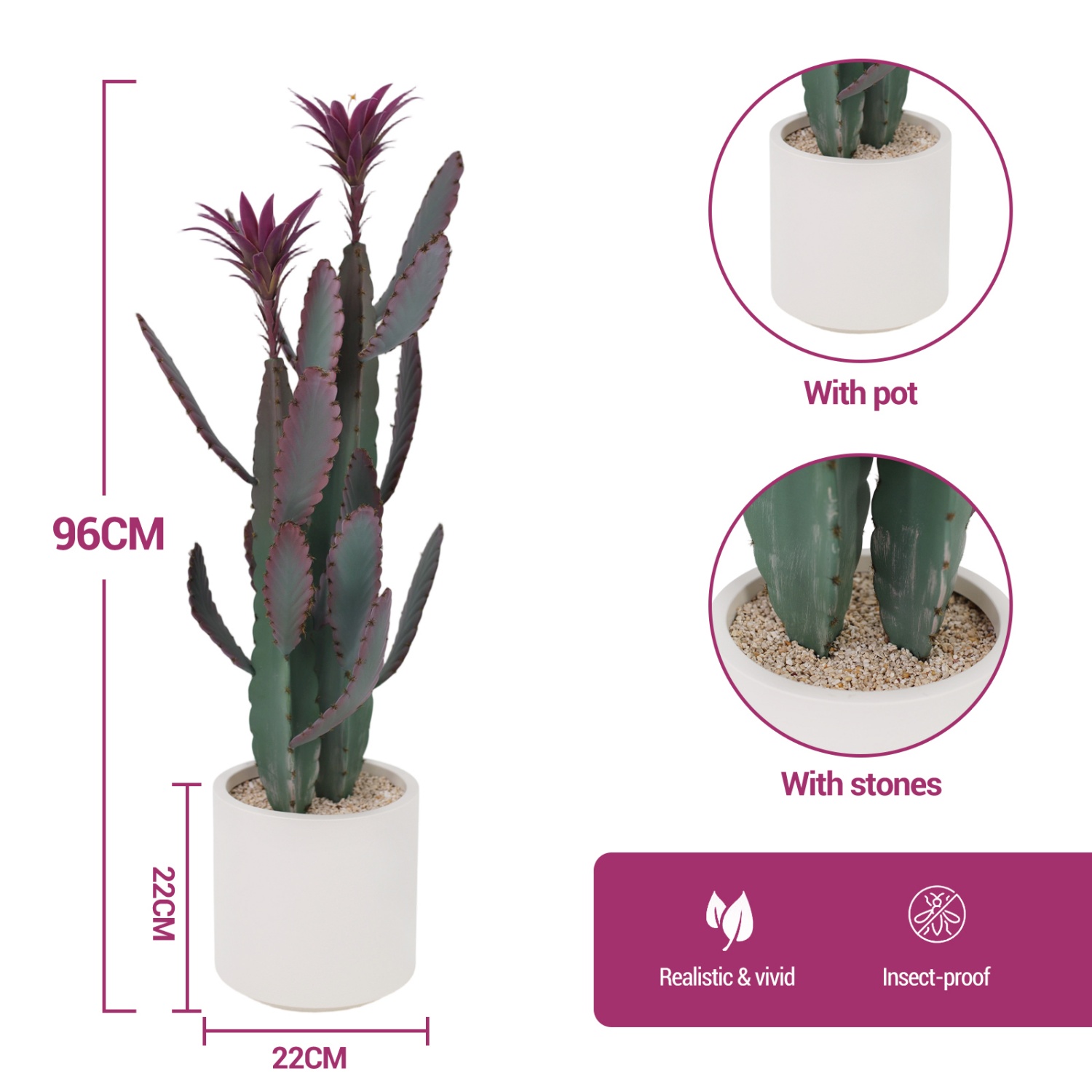Tall Artificial Cactus Potted  - Bonsai Garden Indoor recension och pris