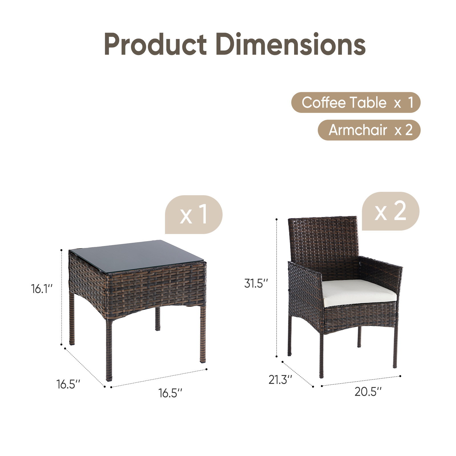 JHK Large Size 3 Pieces Outdoo - Bonsai Garden Bench recension och pris