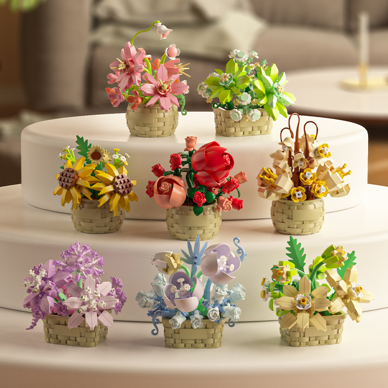 DIY MOC Potted Rose Sunflower  - Bonsai Garden Lego Set recension och pris