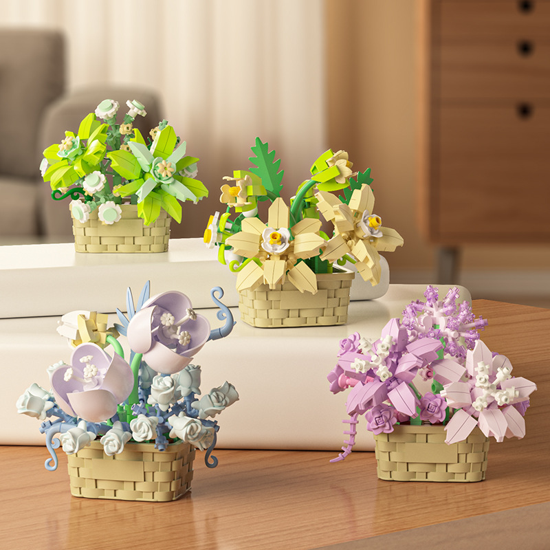 DIY MOC Potted Rose Sunflower  - Bonsai Garden Lego Set recension och pris