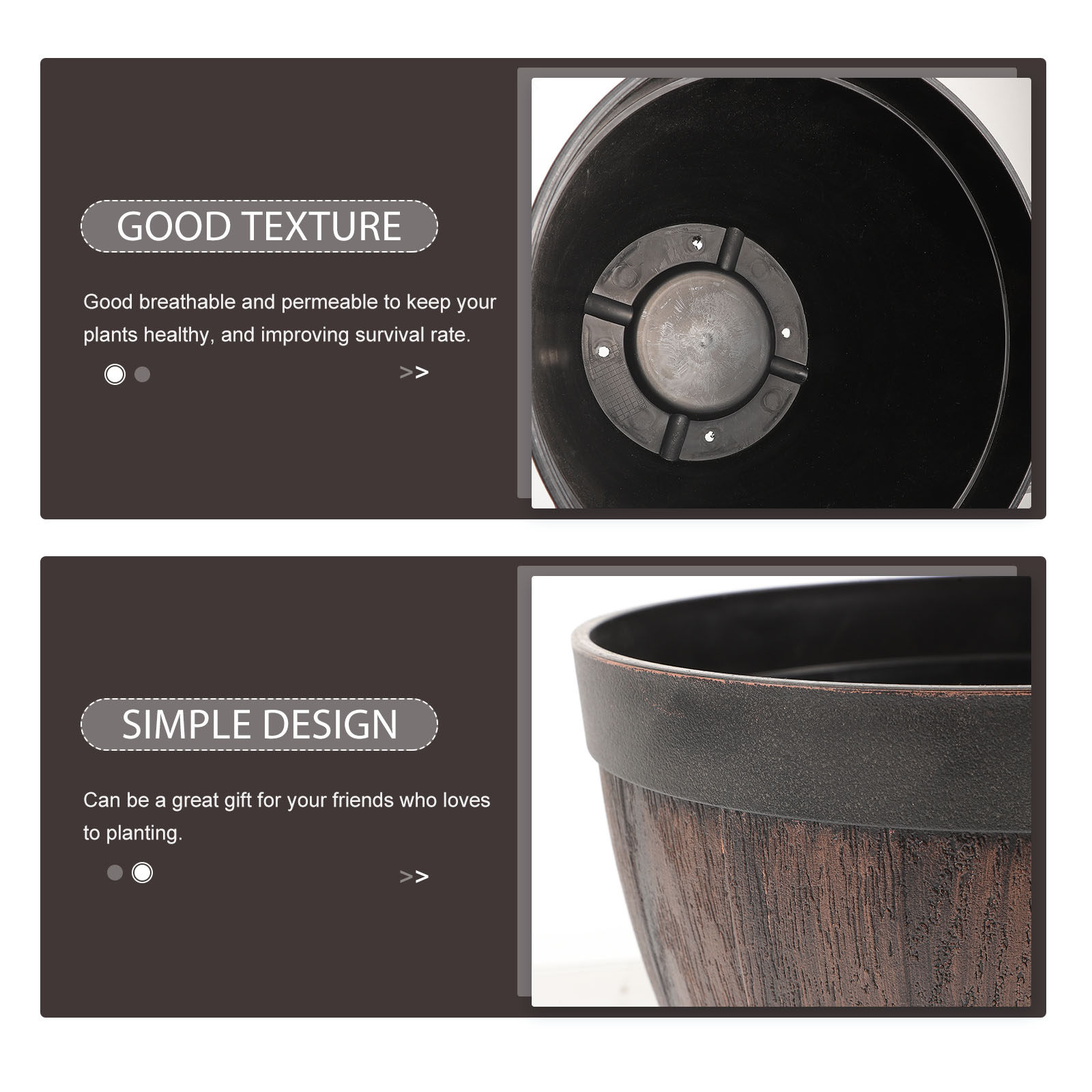 2Sets Faux Wooden Planter Imit - Bonsai Garden Indoor recension och pris